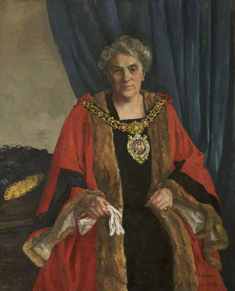 玛丽·拉奇福德·金斯米尔·琼斯夫人 Dame Mary Latchford Kingsmill Jones (c.1950),埃塞尔·莱昂廷·加班