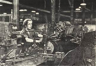 她只是工程行业众多高效、尽职尽责的女工之一 She is Only One of a Multitude of Efficient and Conscientious Women Workers in Engineering Industries (1941)，埃塞尔·莱昂廷·加班