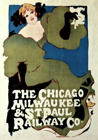 铁路海报 Railway Poster (1896)，埃塞尔·里德