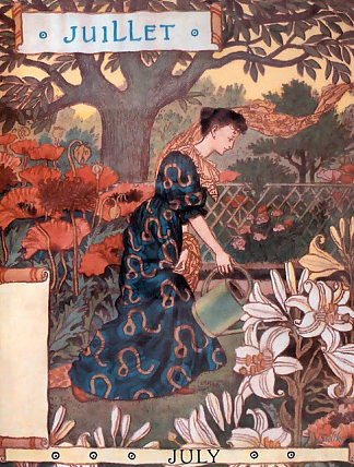 美丽花园 – 七月 La Belle Jardiniere – July (1896)，欧仁·格拉塞