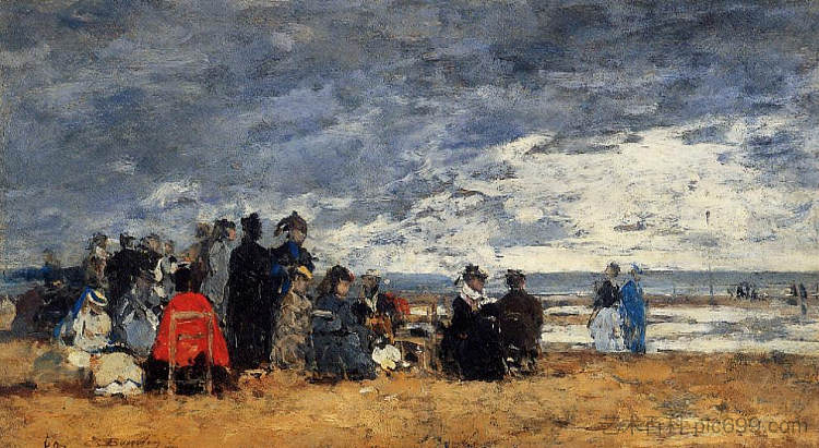 海滩场景 Beach Scene，尤金·布丹