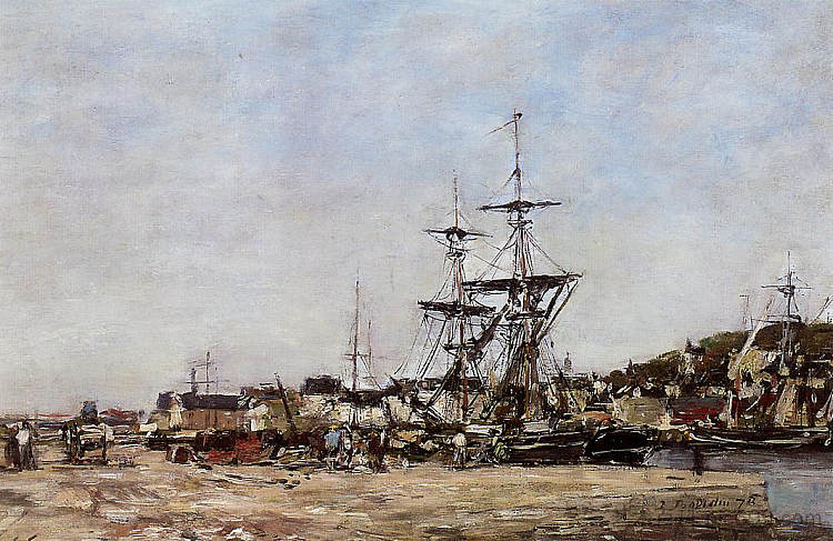 多维尔，码头 Deauville, the Docks (1875; France  )，尤金·布丹