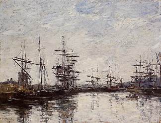 多维尔，海港 Deauville, the Harbor (1880; France                     )，尤金·布丹