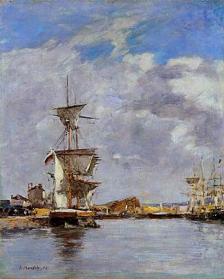 多维尔，海港 Deauville, the Harbor (1881; France                     )，尤金·布丹