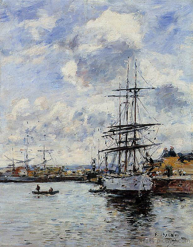多维尔,海港 Deauville, the Harbor (1897; France ),尤金·布丹
