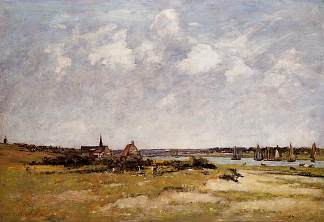 埃塔普勒斯， 拉卡纳奇， 涨潮 Etaples, La Canache, High Tide (1890; France                     )，尤金·布丹