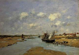 埃塔普勒斯， 拉卡纳奇， 退潮 Etaples, La Canache, Low Tide (1890; France                     )，尤金·布丹