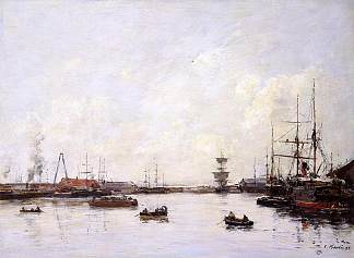 勒阿弗尔。尤雷盆地。 Le Havre. Basin of Eure. (1892; France                     )，尤金·布丹