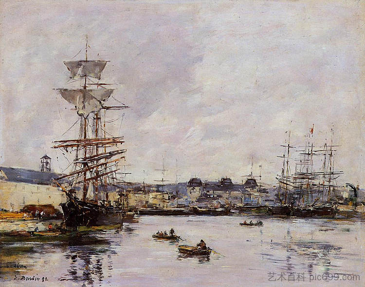 勒阿弗尔,卡西米尔·德拉维涅盆地 Le Havre, the Casimir Delavigne Basin (1892; France ),尤金·布丹