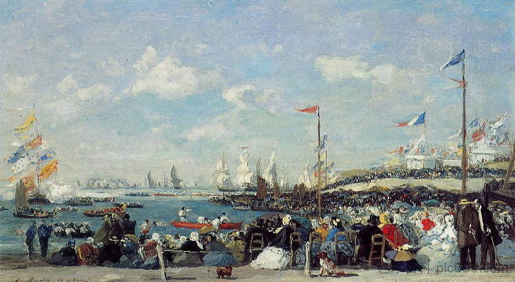 勒阿弗尔，帆船节 Le Havre, the regatta festival (1869; France  )，尤金·布丹