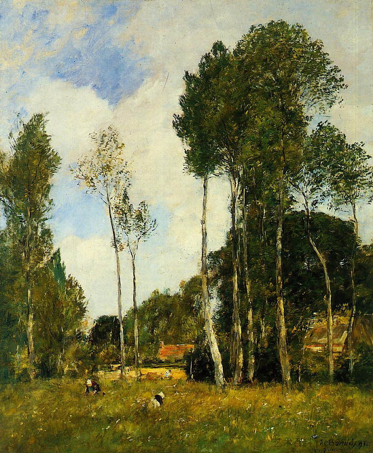 瓦塞姆，沙特尔附近的风景 Oiseme, Landscape near Chartres (1891; France  )，尤金·布丹