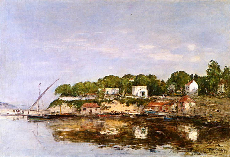 自由城附近的圣让小港口 Petit Port de Saint-Jean near Villefranche (1892; France  )，尤金·布丹