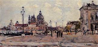 威尼斯码头 Pier in Venice (1895; Italy                     )，尤金·布丹