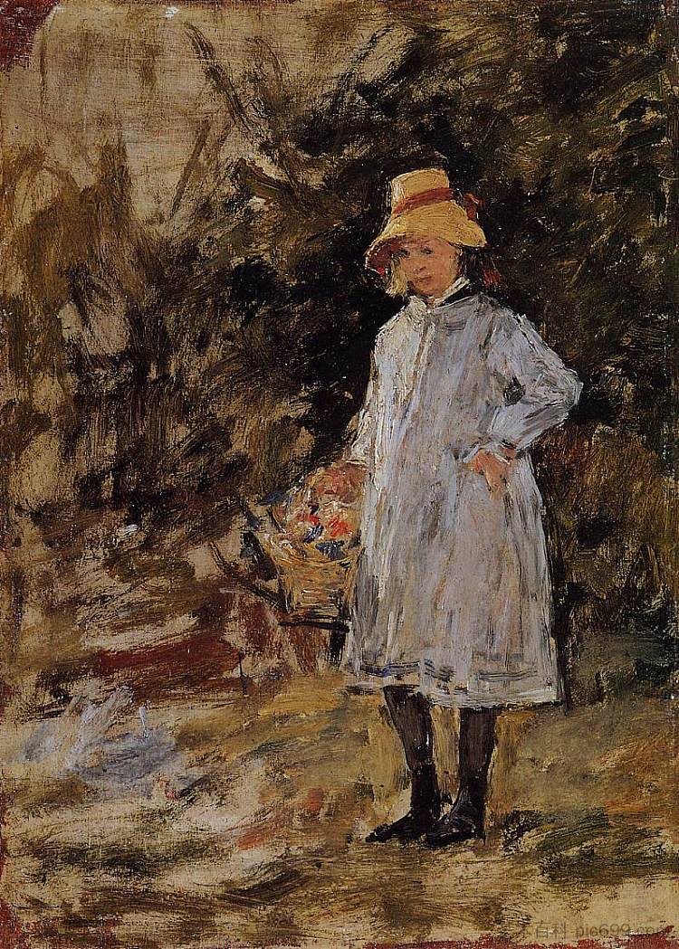 一个小女孩的肖像 Portrait of a Little Girl (c.1882; France  )，尤金·布丹