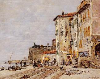 自由城码头 Quay at Villefranche (1892; France                     )，尤金·布丹