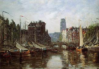 鹿特丹，交换桥 Rotterdam, Le Pont de Bourse (1876; France                     )，尤金·布丹