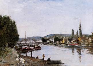 鲁昂，从皇后之路看 Rouen, View from the Queen’s Way (1895; France                     )，尤金·布丹