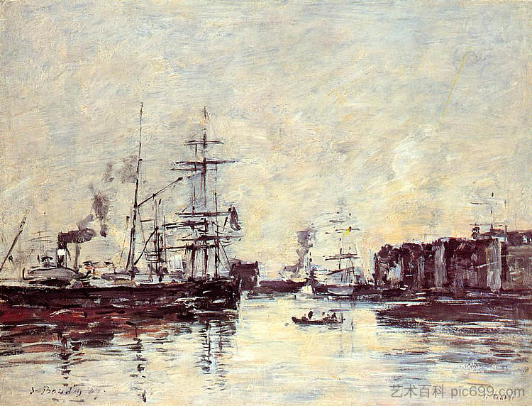 帆船 Sailing Boats (c.1883; France  )，尤金·布丹