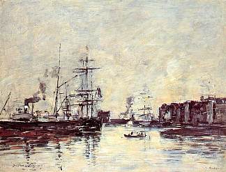 帆船 Sailing Boats (c.1883; France                     )，尤金·布丹