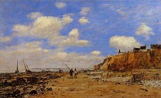 涨潮的海岸线，10月 Shoreline with Rising Tide, October (1893; France                     )，尤金·布丹