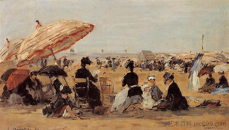 海滩 The Beach (1894; France  )，尤金·布丹