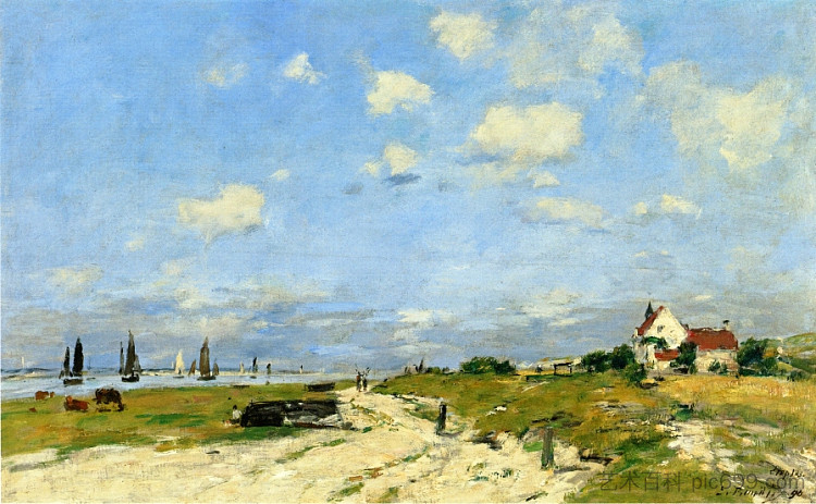 埃塔普勒斯的沙丘 The Dunes at Etaples (1890; France  )，尤金·布丹