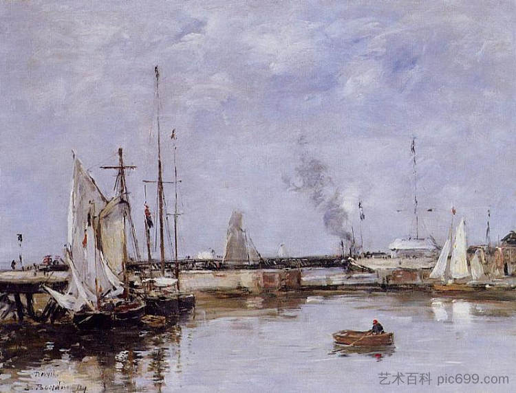 特鲁维尔的锁 The Lock at Trouville (1894; France  )，尤金·布丹