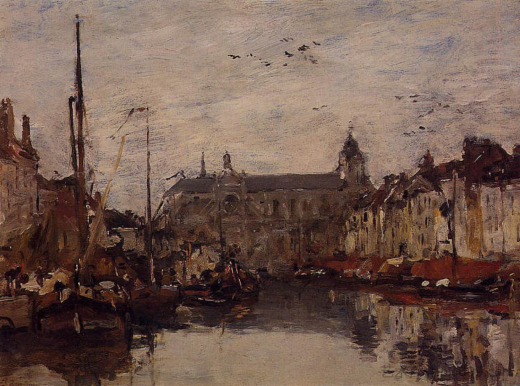 商人码头 The Merchant Dock (c.1872; France  )，尤金·布丹