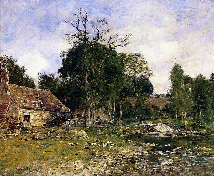 磨坊，圣塞内里 The Mill, Saint-Cenery (c.1892; France  )，尤金·布丹