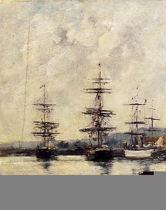 多维尔港口 The Port, Deauville (1887; France                     )，尤金·布丹