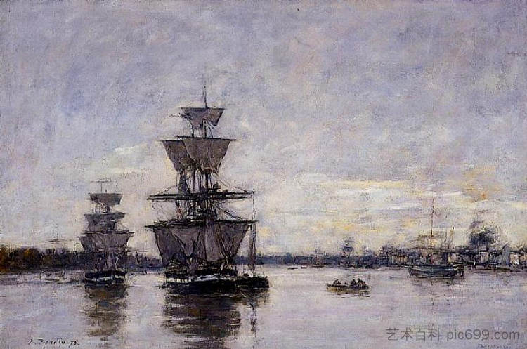 波尔多港 The Port of Bordeaux (1875; France  )，尤金·布丹