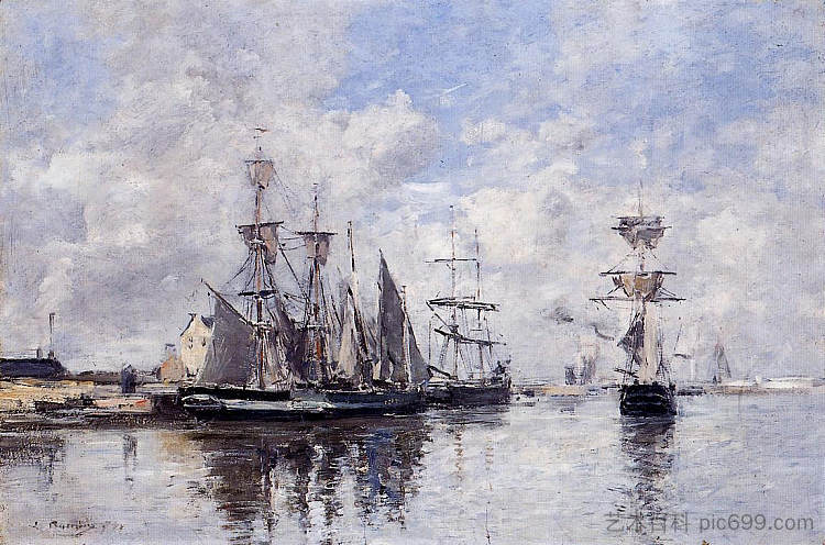 多维尔港 The Port of Deauville (c.1890; France  )，尤金·布丹