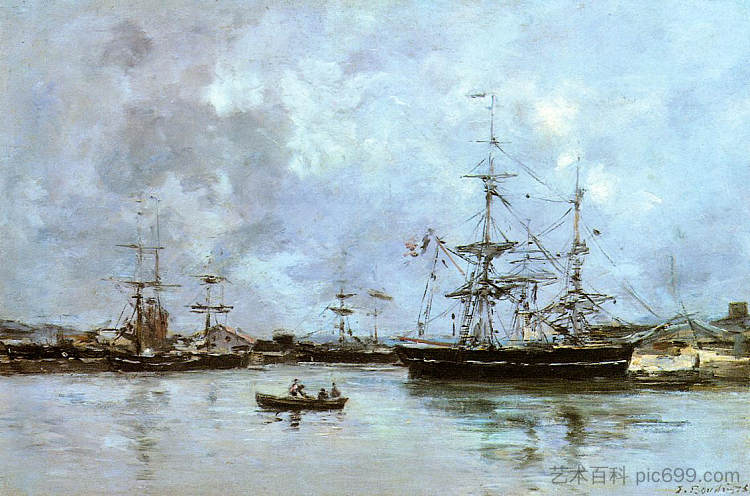 多维尔港 The Port of Deauville (1875; France  )，尤金·布丹