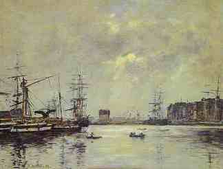 勒阿弗尔港（拉巴雷码头） The Port of Le Havre (Dock of La Barre) (1888; France                     )，尤金·布丹