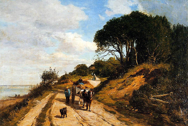 从特鲁维尔到翁弗勒尔的道路 The Road from Trouville to Honfleur (c.1852; France  )，尤金·布丹