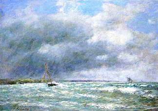 搁浅的船 The Stranded Boat (1889; France                     )，尤金·布丹