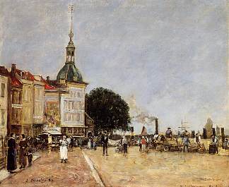 多德雷赫特镇 The Town of Dordrecht (1884; France                     )，尤金·布丹