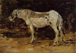 白马 The White Horse (c.1887; France                     )，尤金·布丹