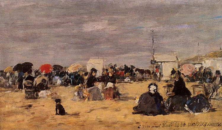 特鲁维尔，海滩风光 Trouville, Beach Scene，尤金·布丹