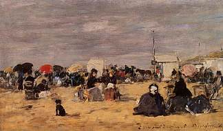 特鲁维尔，海滩风光 Trouville, Beach Scene，尤金·布丹