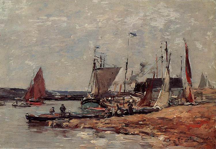 特鲁维尔，港口 Trouville, the Port (c.1885; France  )，尤金·布丹