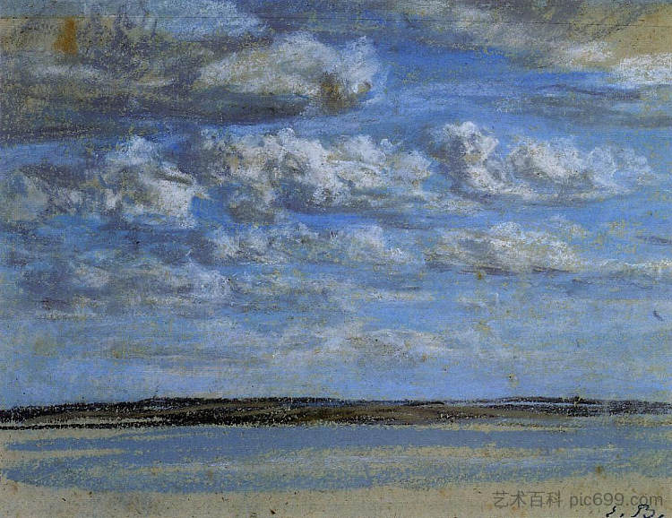 白云蓝天 White Clouds, Blue Sky (c.1859; France  )，尤金·布丹