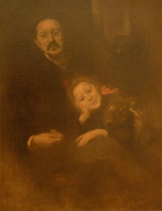 加布里埃尔·塞艾耶斯和他的女儿 Gabriel Séailles et sa fille (1893)，尤金·卡里尔