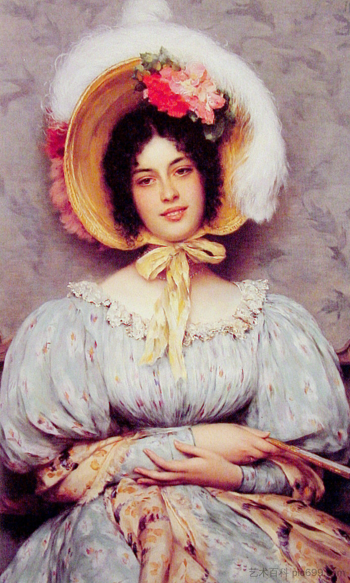 维也纳美女 A Viennese Beauty (1899)，尤金·德·布拉斯