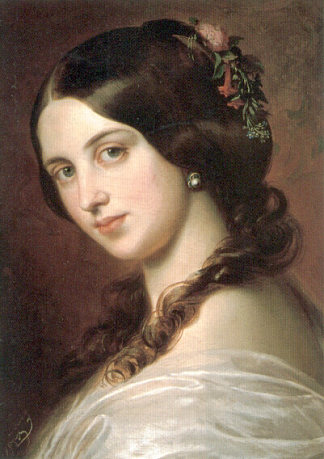 一位女士的肖像 Portrait of a lady (1850)，尤金·德·布拉斯