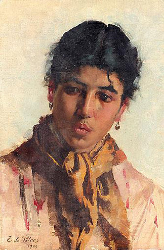 一位女士的肖像 Portrait of a Lady (1900)，尤金·德·布拉斯