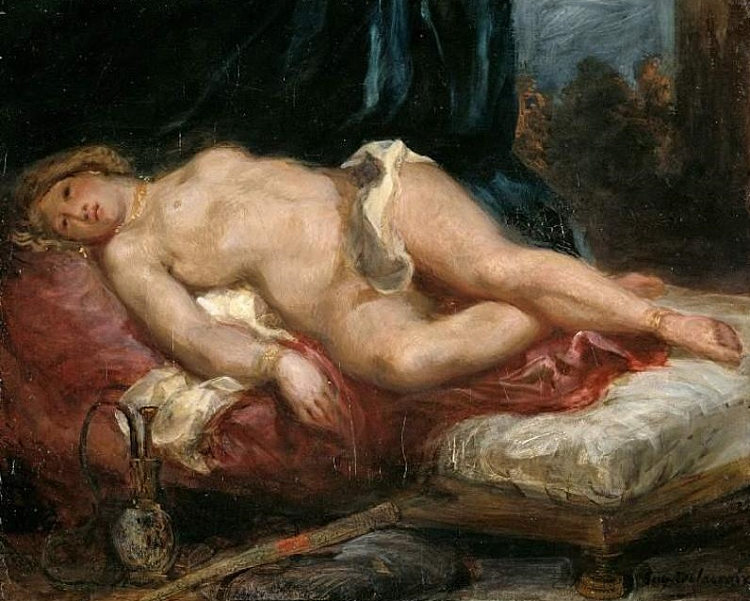 宫女 Odalisque (c.1825)，欧仁·德拉克罗瓦