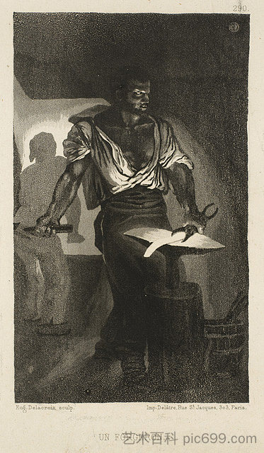 铁匠 A Blacksmith (1833)，欧仁·德拉克罗瓦