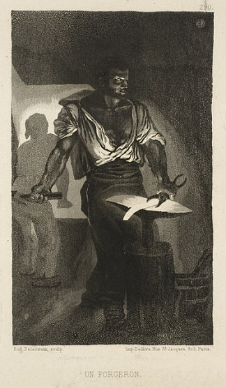 铁匠 A Blacksmith (1833)，欧仁·德拉克罗瓦