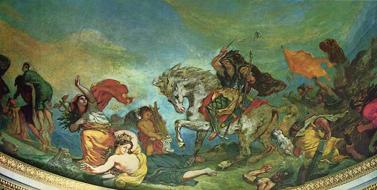 阿提拉和他的部落占领了意大利和艺术 Attila and his Hordes Overrun Italy and the Arts (1838 - 1847)，欧仁·德拉克罗瓦